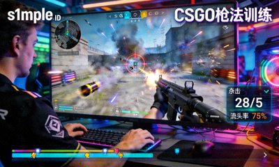 s1mple CSGO枪法训练直播画面